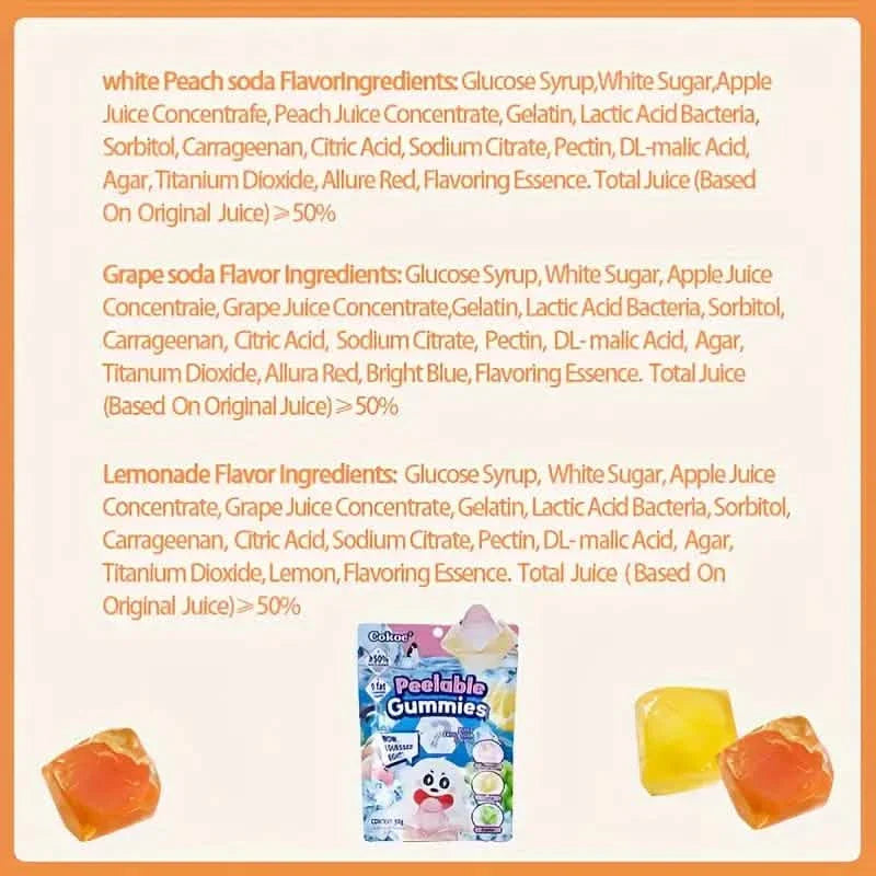 5-Packs: Fun Peeled Gummies - Mixed Styles, Different Flavors, Resealable Bags by DailySale