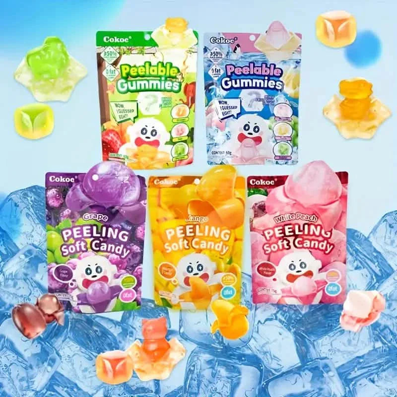5-Packs: Fun Peeled Gummies - Mixed Styles, Different Flavors, Resealable Bags by DailySale