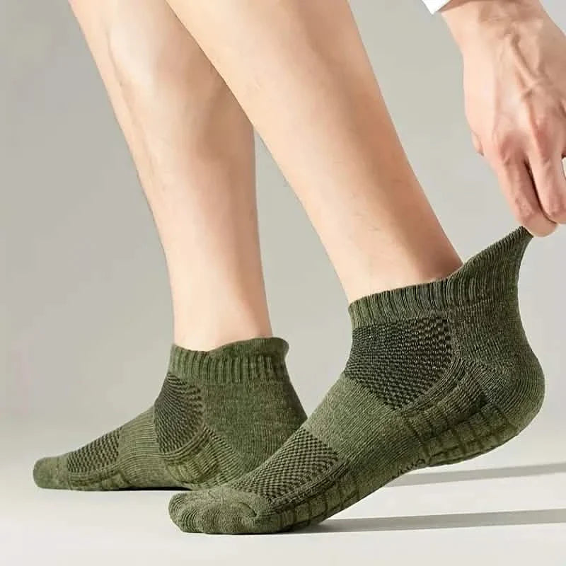 5-Pairs: Casual Ankle Boat Socks With Towel Bottom by DailySale