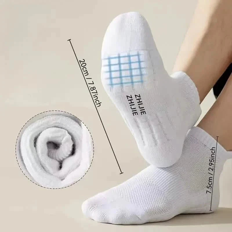 5-Pairs: Casual Ankle Boat Socks With Towel Bottom by DailySale