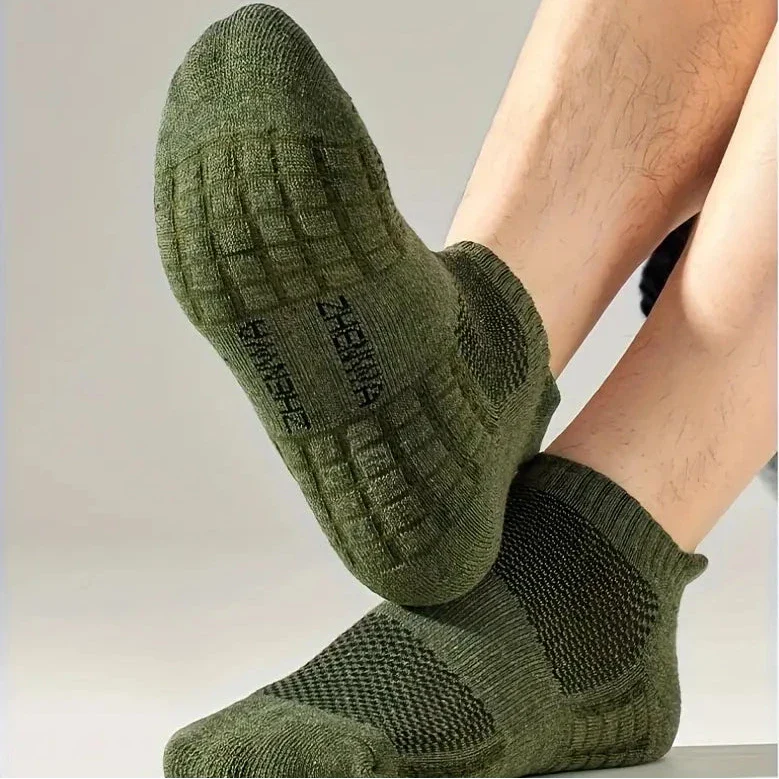 5-Pairs: Casual Ankle Boat Socks With Towel Bottom by DailySale