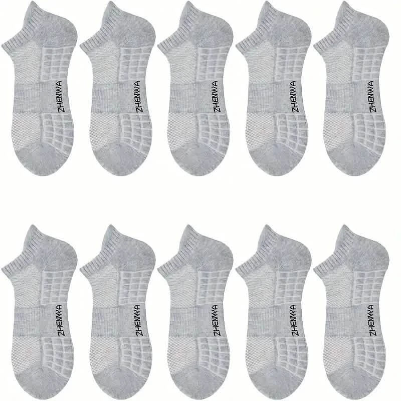 5-Pairs: Casual Ankle Boat Socks With Towel Bottom by DailySale