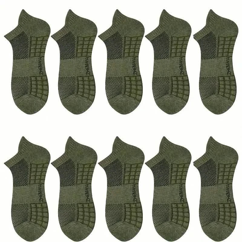 5-Pairs: Casual Ankle Boat Socks With Towel Bottom by DailySale
