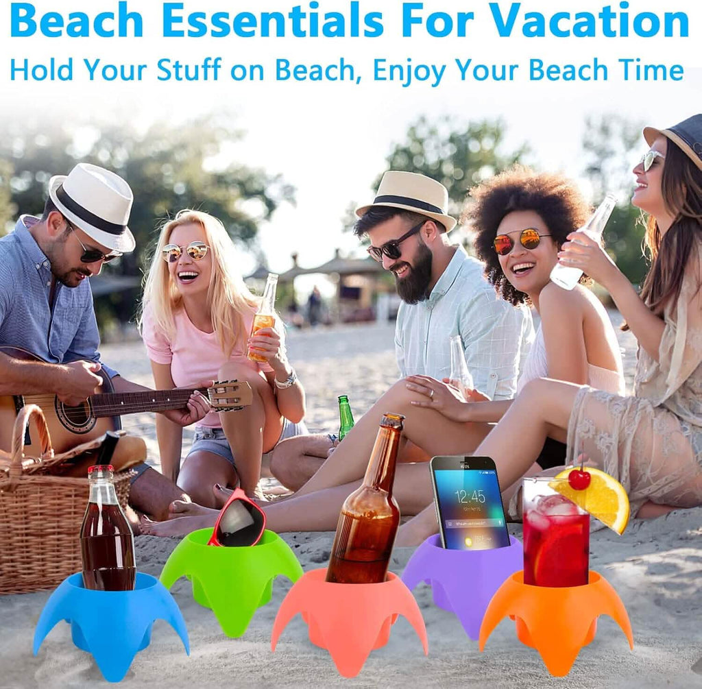 5-Piece: Seaside Plastic Beach Cup Holder by DailySale
