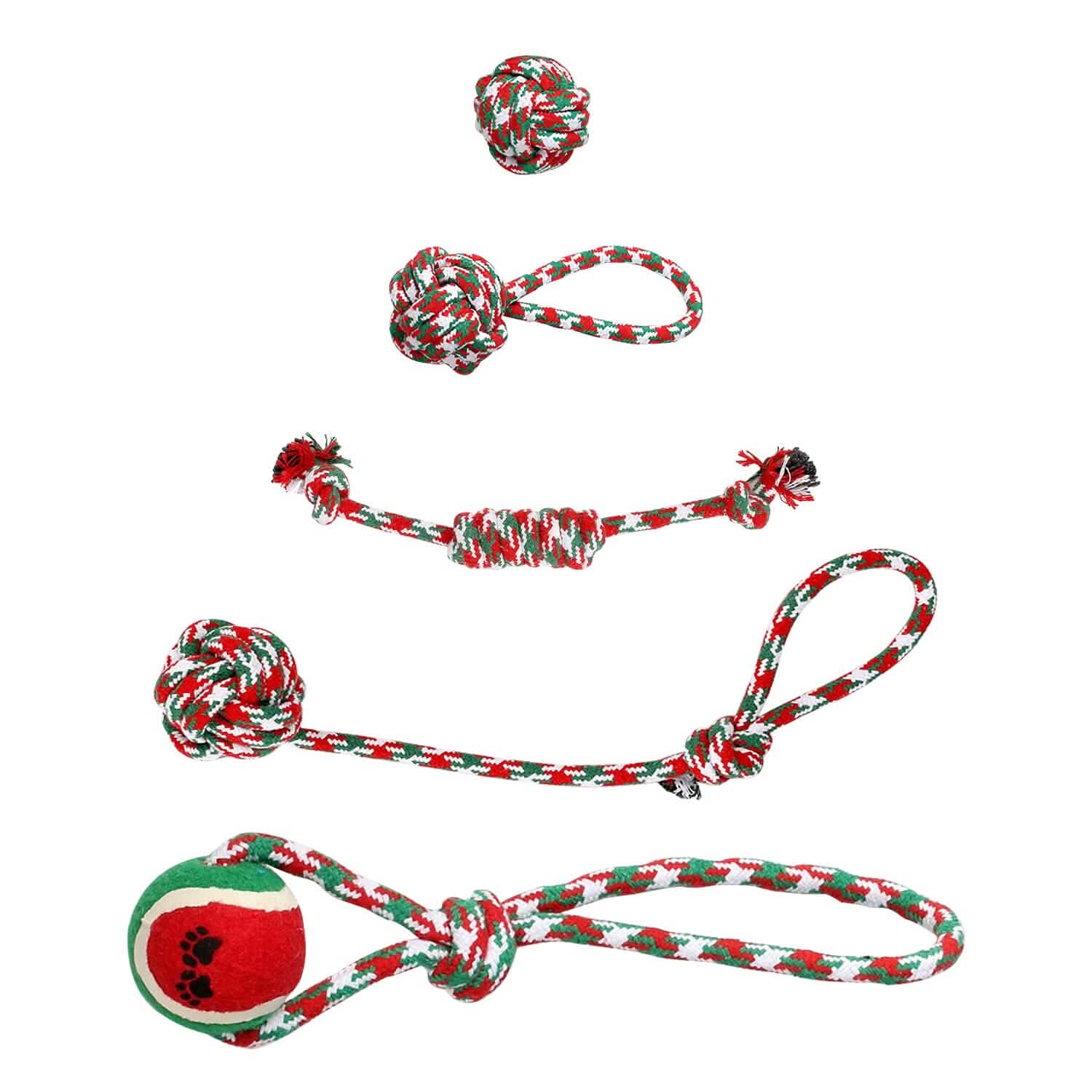 5-Pieces: Christmas Dog Rope Chew Toys by DailySale