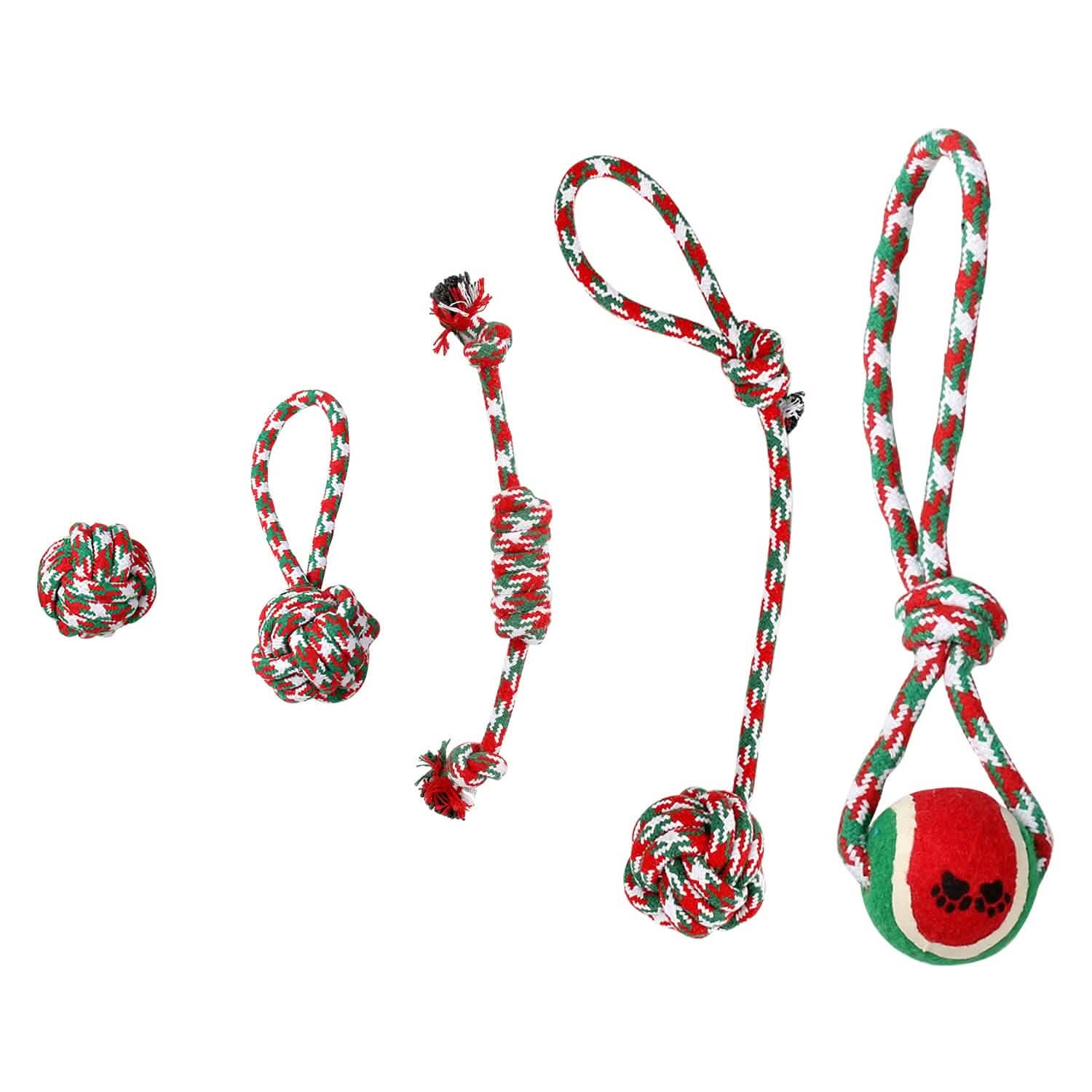 5-Pieces: Christmas Dog Rope Chew Toys by DailySale