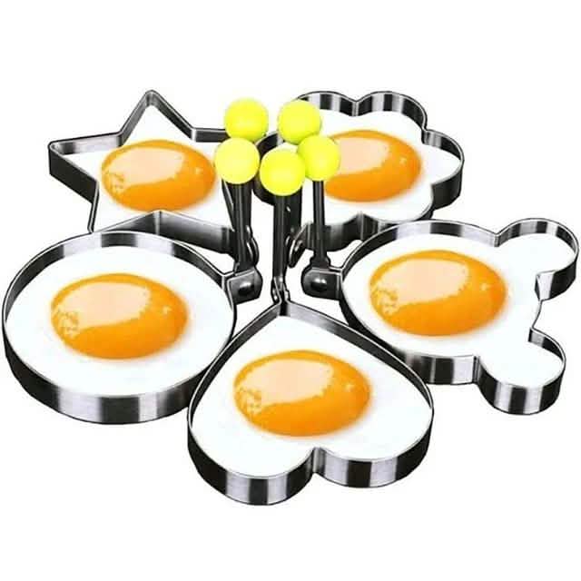 5-Pieces Set: Fried Egg Mold Pancake Rings Shaped by DailySale