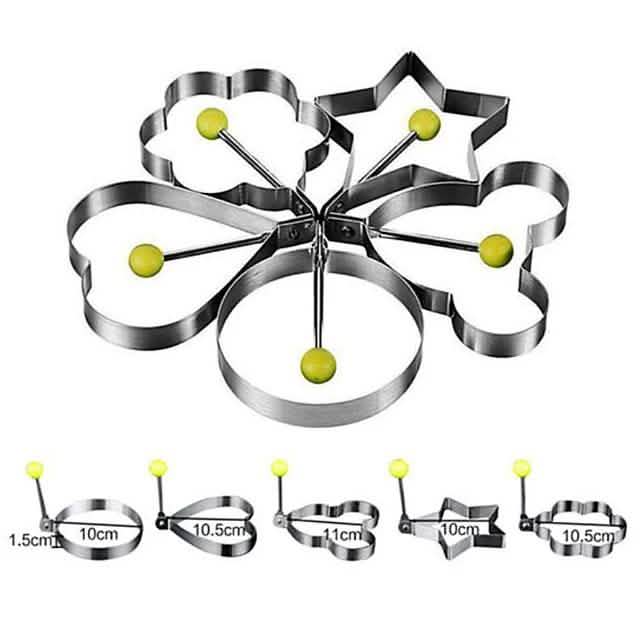 5-Pieces Set: Fried Egg Mold Pancake Rings Shaped by DailySale