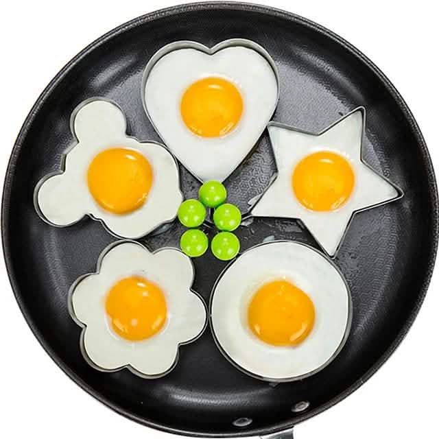 5-Pieces Set: Fried Egg Mold Pancake Rings Shaped by DailySale