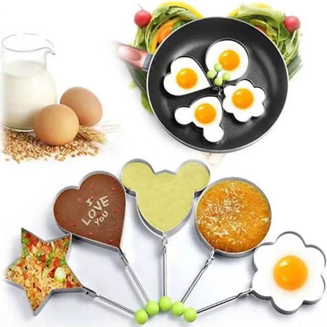 5-Pieces Set: Fried Egg Mold Pancake Rings Shaped by DailySale