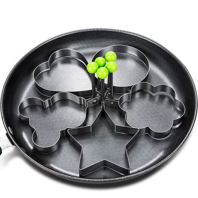 5-Pieces Set: Fried Egg Mold Pancake Rings Shaped by DailySale