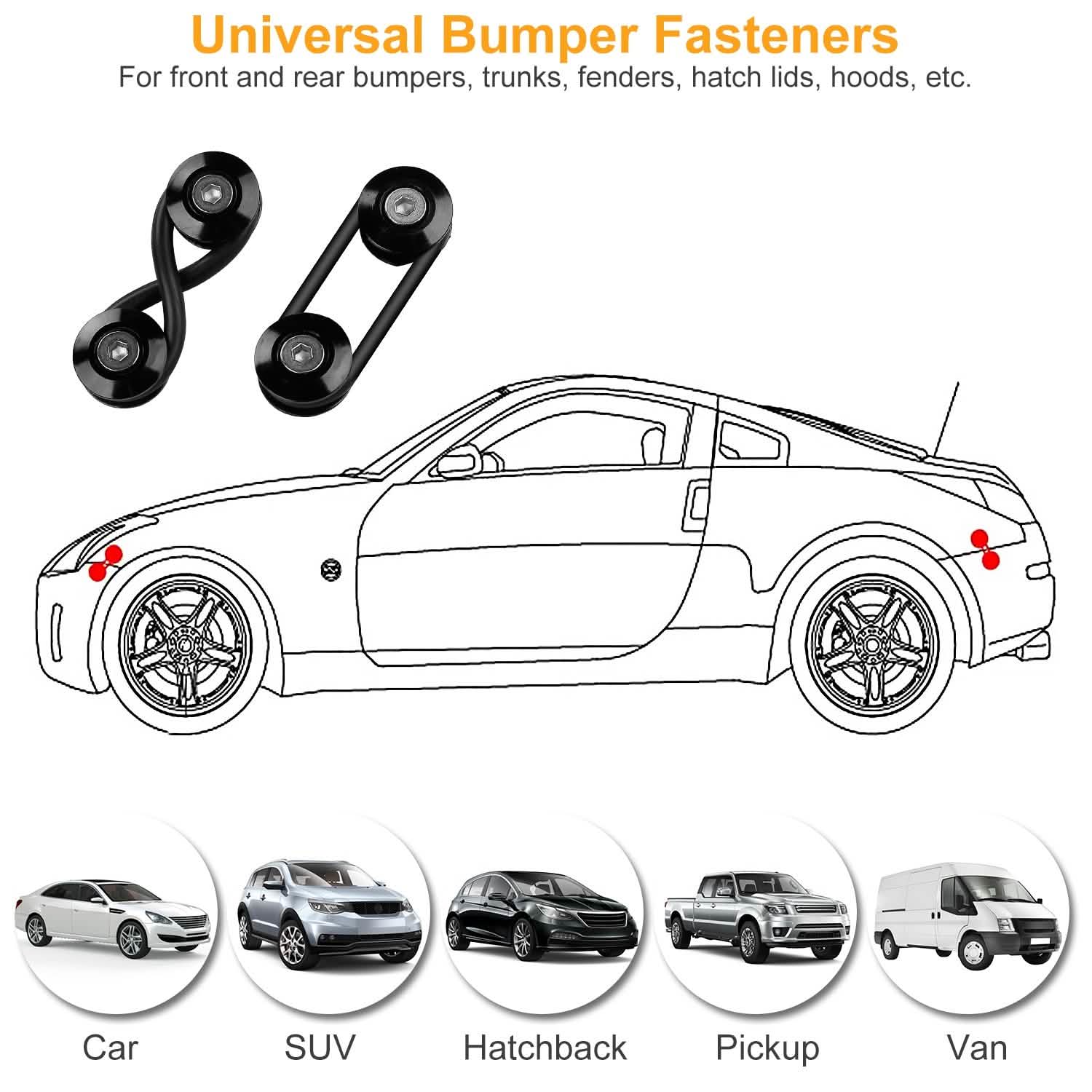 5-Set: Car Quick Release Bumper Fasteners by DailySale