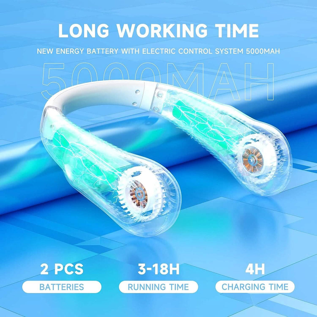 5 Speeds Adjustable USB Rechargeable Battery Powered Personal Neck Fan by DailySale
