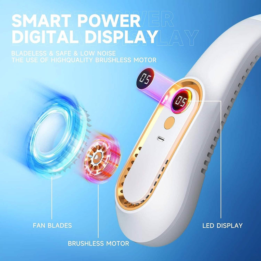 5 Speeds Adjustable USB Rechargeable Battery Powered Personal Neck Fan by DailySale