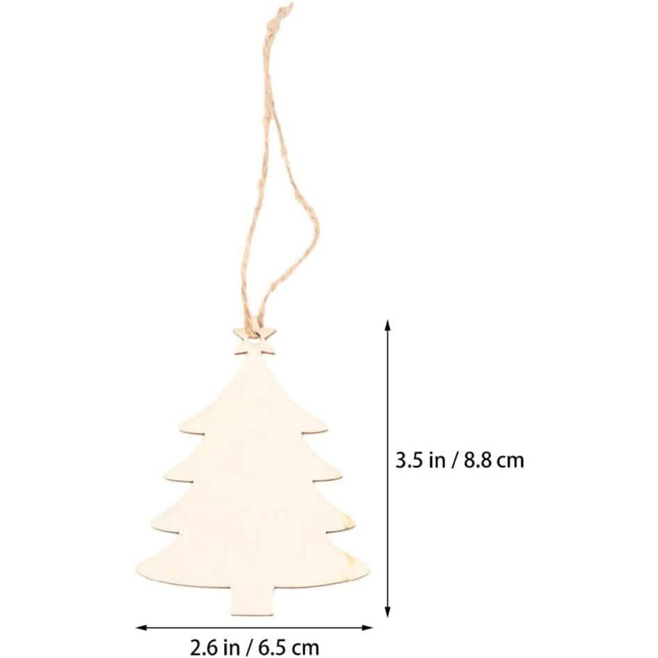50-Pieces: Wooden Mini Christmas Tree Small Pendant by DailySale
