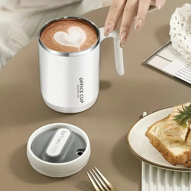 500ml Water Cup with Cover Sealing Silicone Ring Double-layer Leak-proof Drink Water Handle Stainless Coffee Insulated Cup by DailySale