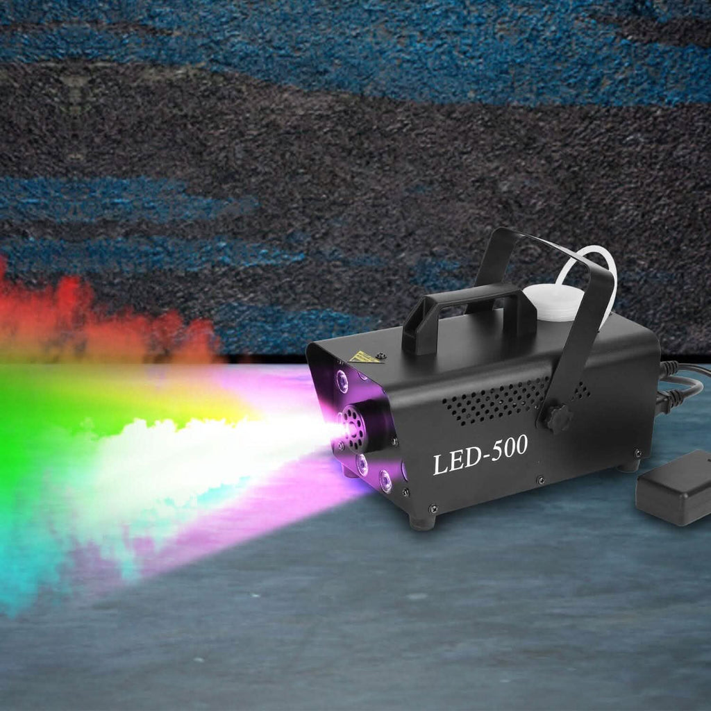 500W Fog Machine 2000CFM Colorful Smoke Machine with 8-Pieces LEDs 5 Lighting Effects 3-Level Brightness by DailySale