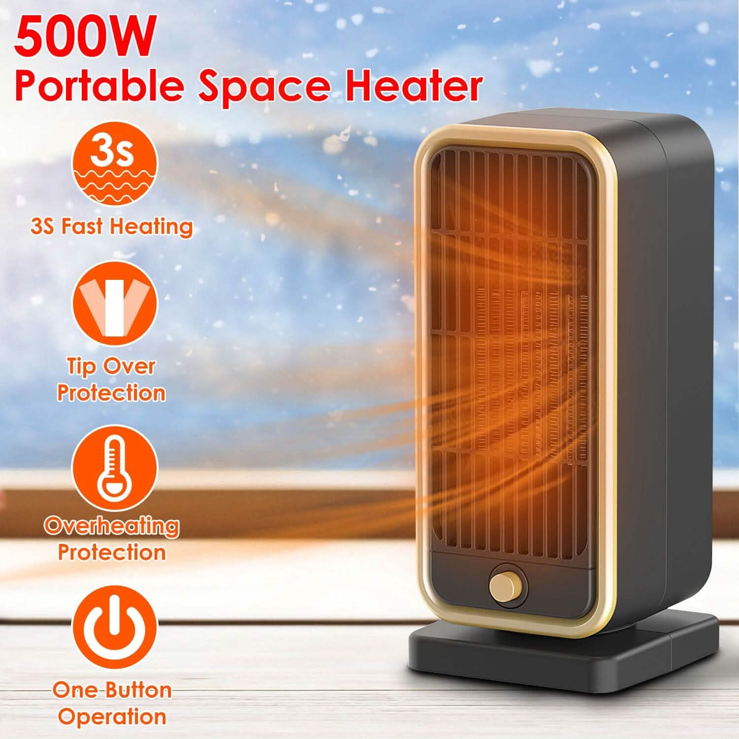 500W Portable Electric Heater by DailySale