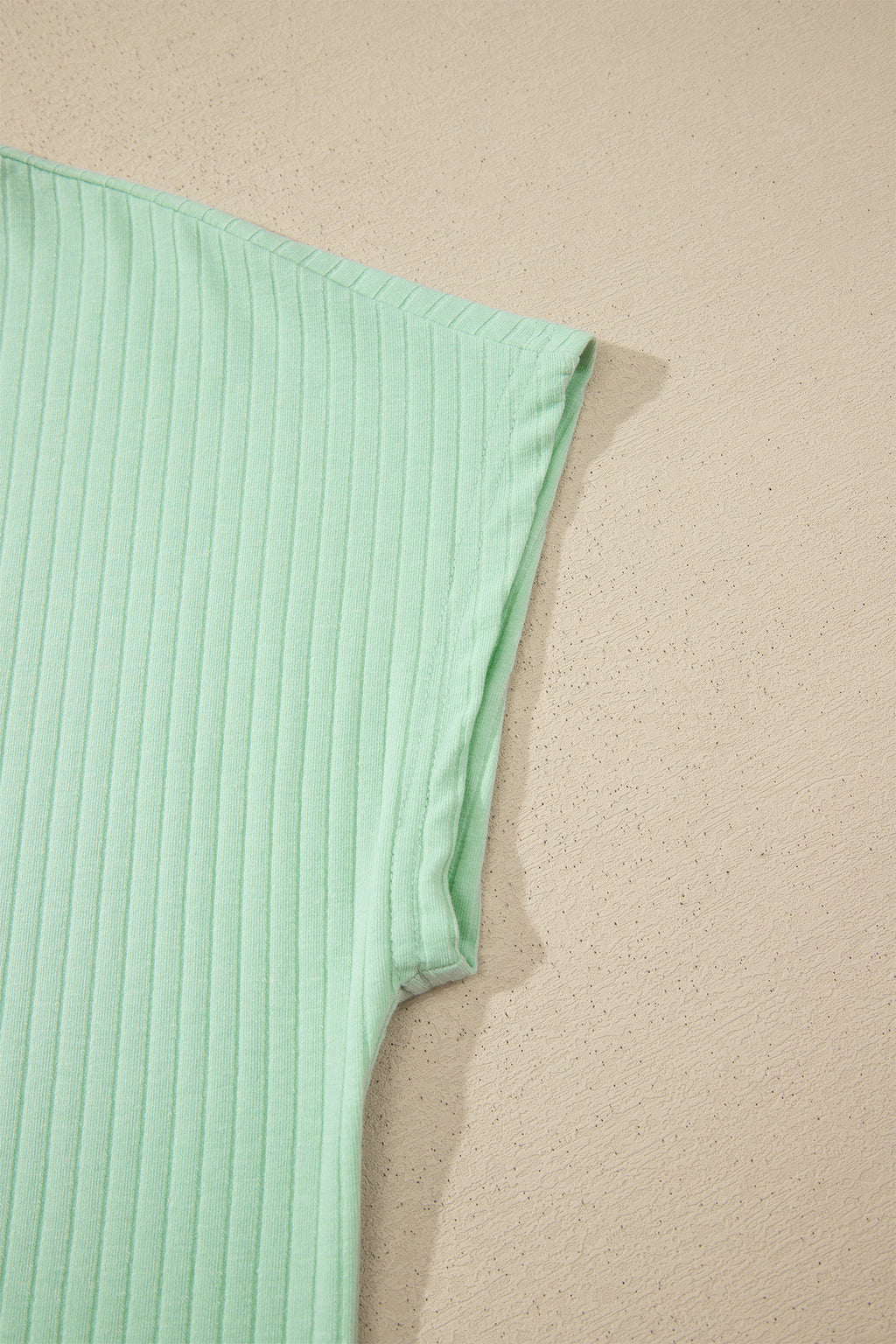 Clearly Aqua Soft Ribbed Color Block Trim Casual Short Set by Dear-Lover Dropshipping