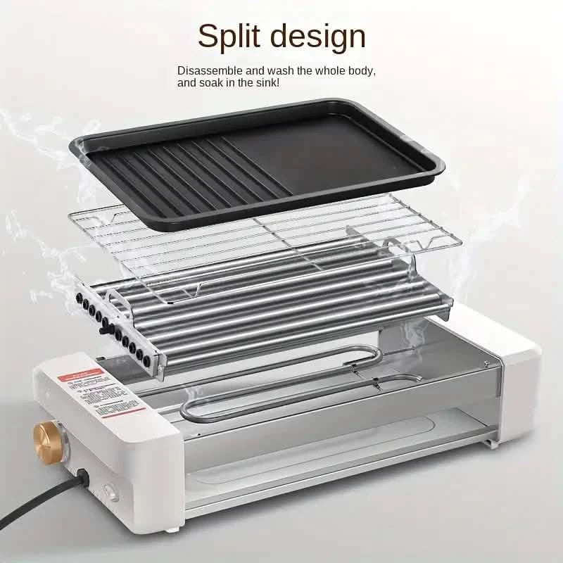 4-in-1 Multifunctional Sausage Grill – Non-Stick, Adjustable Temp, Removable Pan, Kitchen & Dorm Use by DailySale