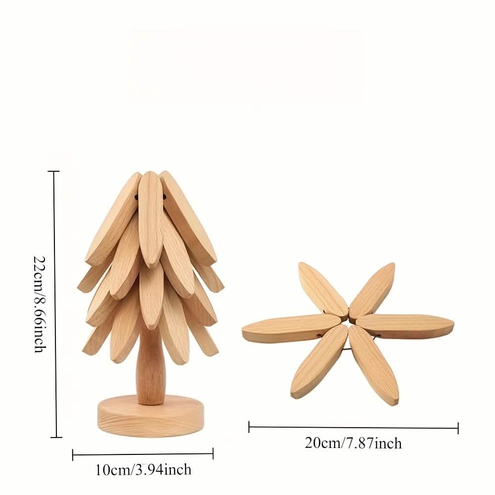Solid Wood Heat-Resistant Table Mats – Tree-Shaped Coasters Set by DailySale