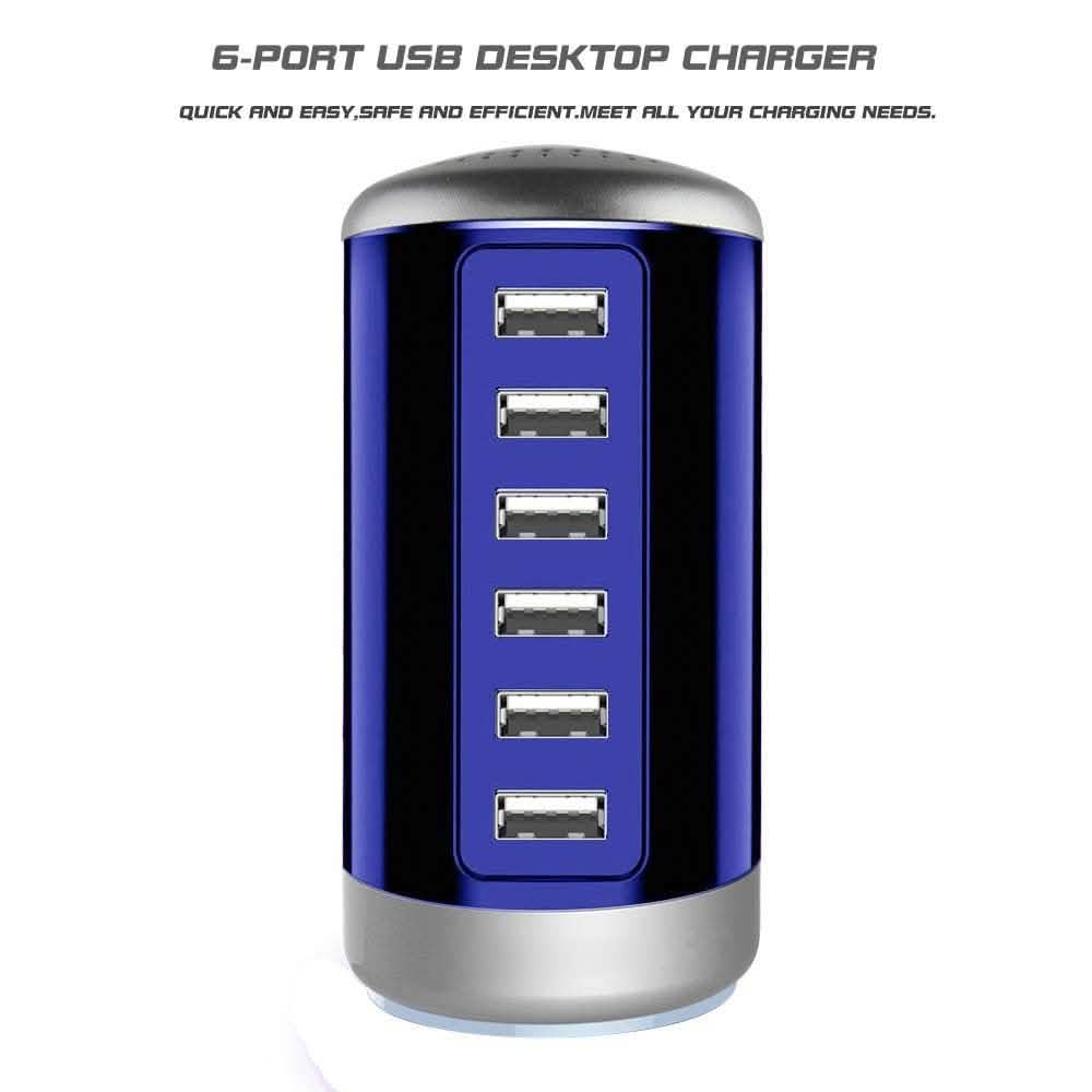 6 USB Port 30W Smart Charging Tower - Assorted Colors by DailySale