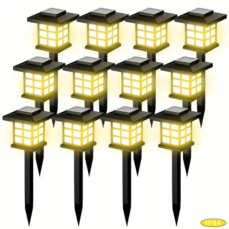 6-Pack: Solar Outdoor Path Lights Warm Light LED, 600mA, Waterproof by DailySale