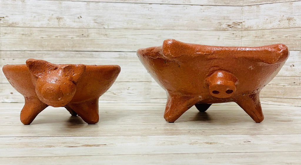 2x Authentic Mexican Pig Molcajetes 2 Molcajete Mexicanos de Barro en Forna de Marranito by Chica Mexico