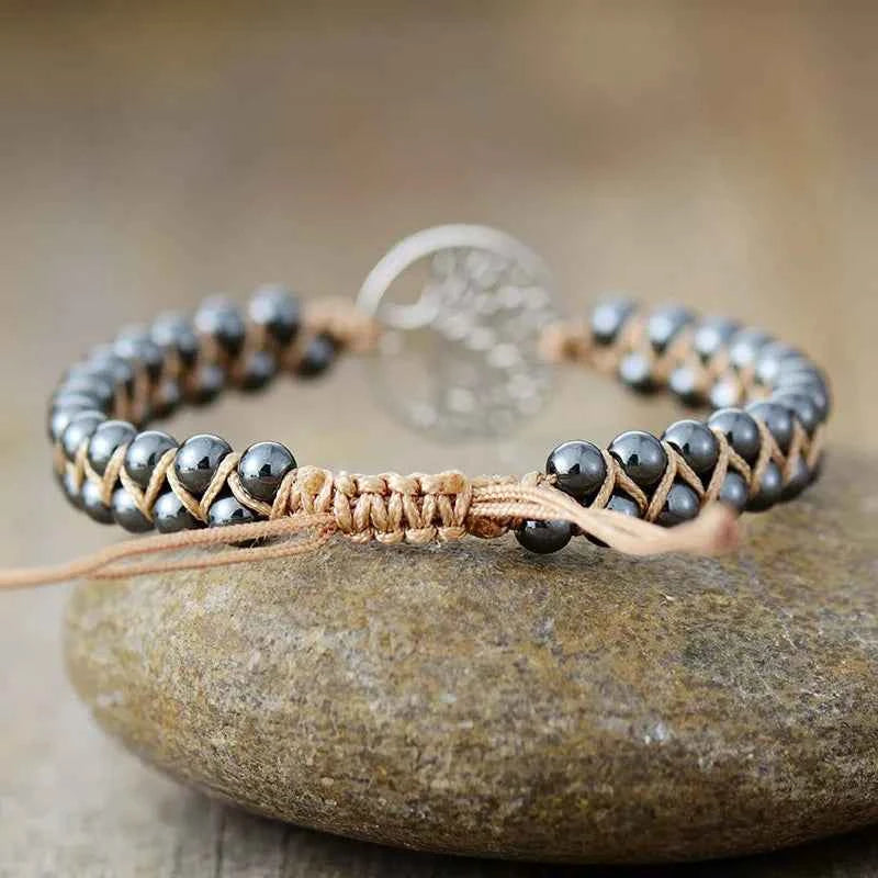 Alloy Braided Natural Stone Bracelet