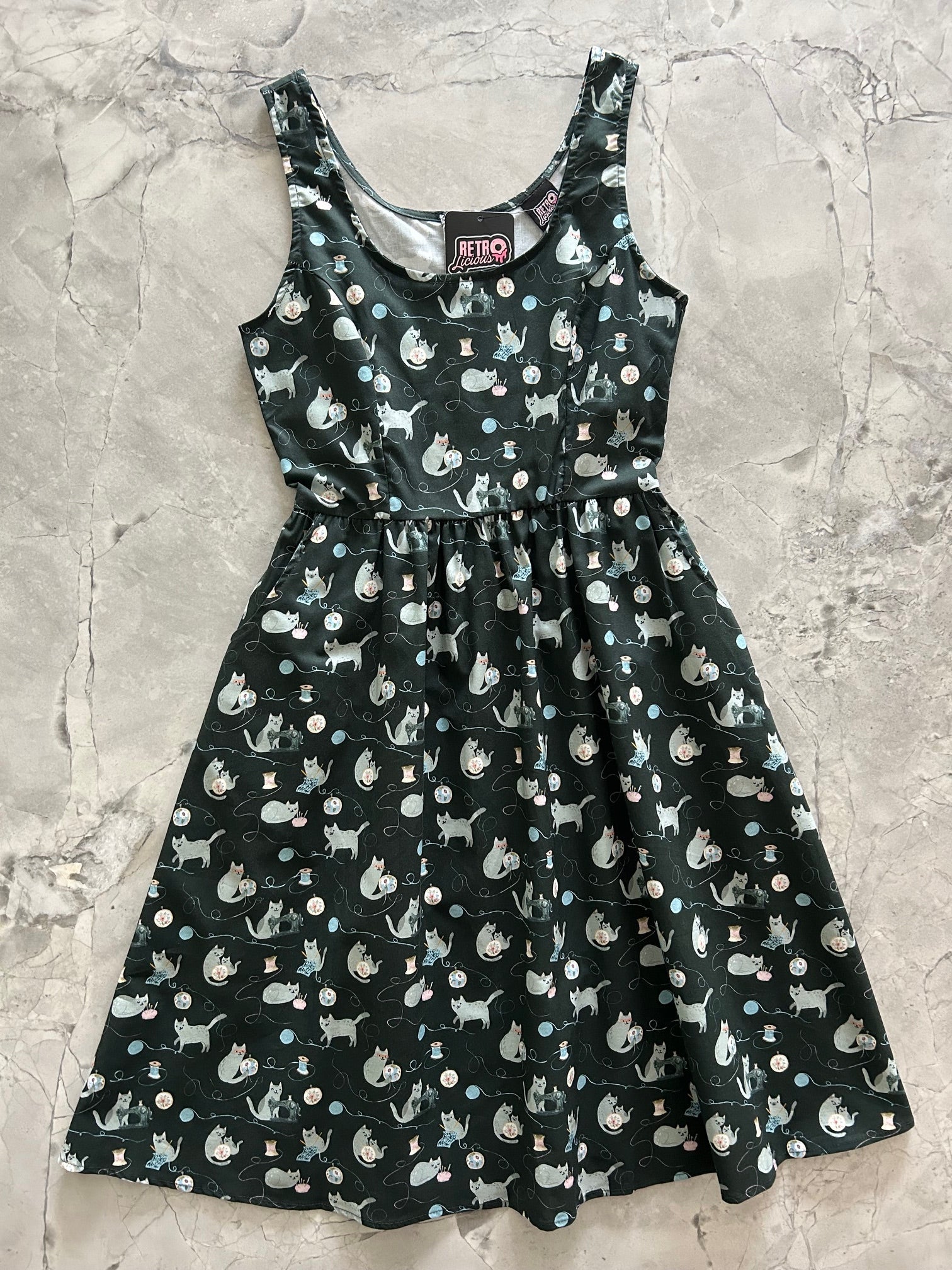 Cats and Yarn Fit & Flare Dress