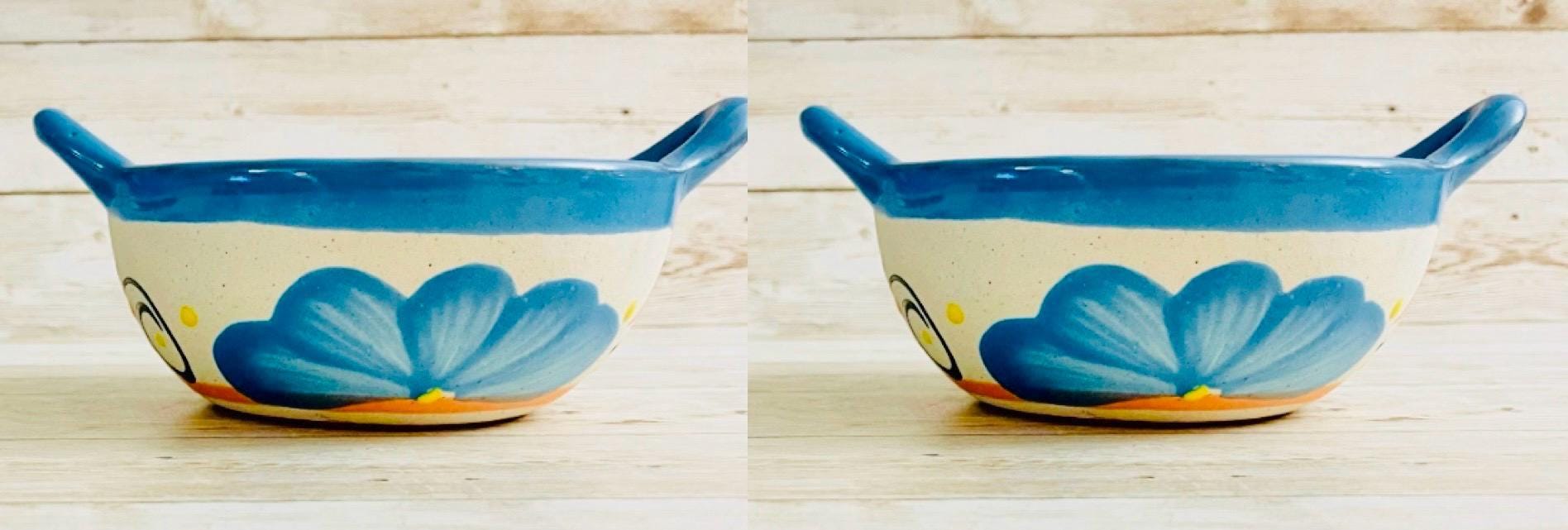 2 Terra Cota Mexican Clay Salsa Bowls 2 Platos Salseros de Barro by Chica Mexico