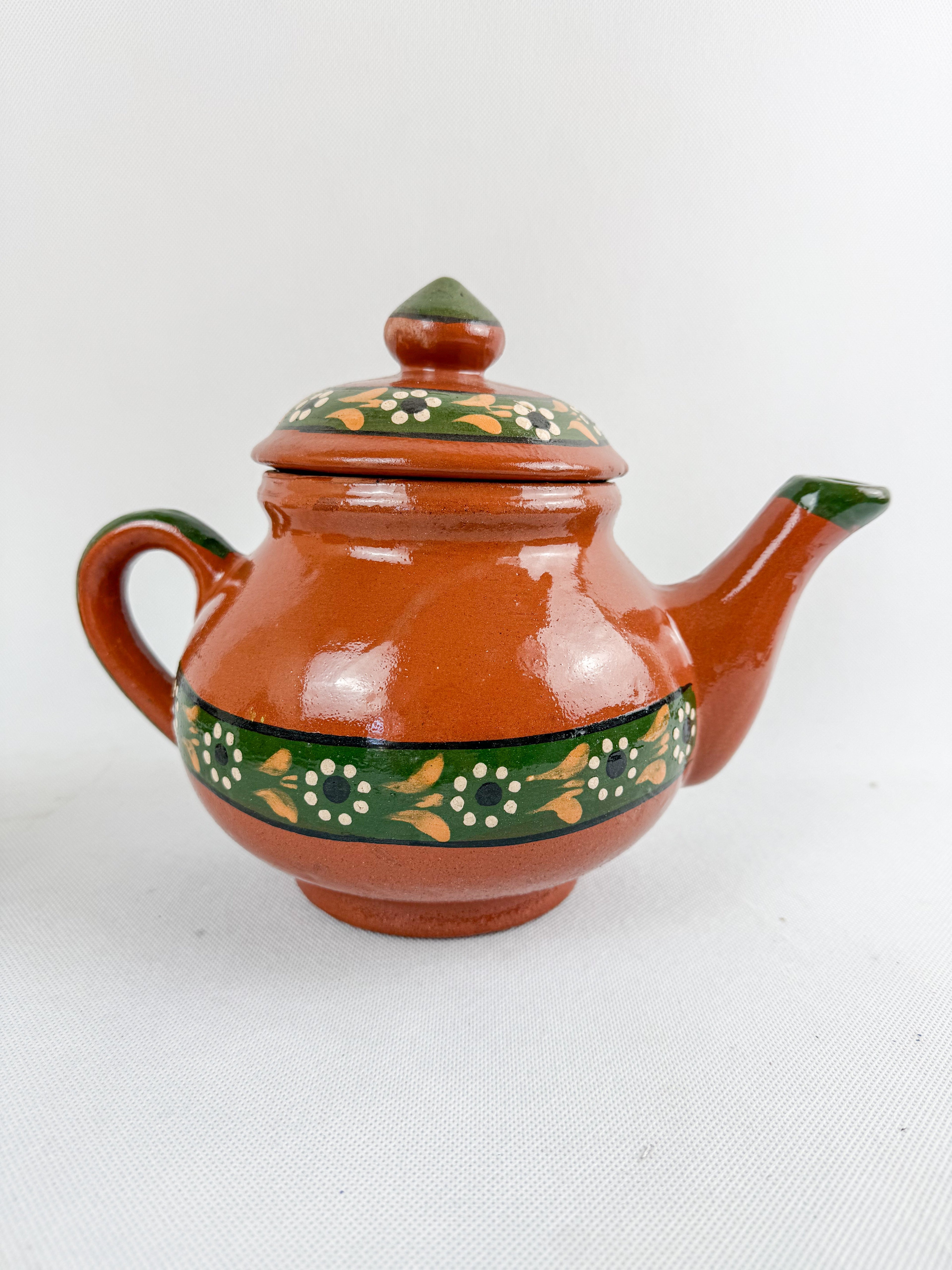 Traditional Mexican Tea Pot Set 16pc - Juego de Te Barro by TheMexHub