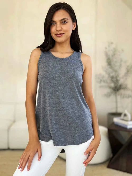 Basic Bae Full Size Round Neck Curved Hem Tank by Wild and Free Boutique