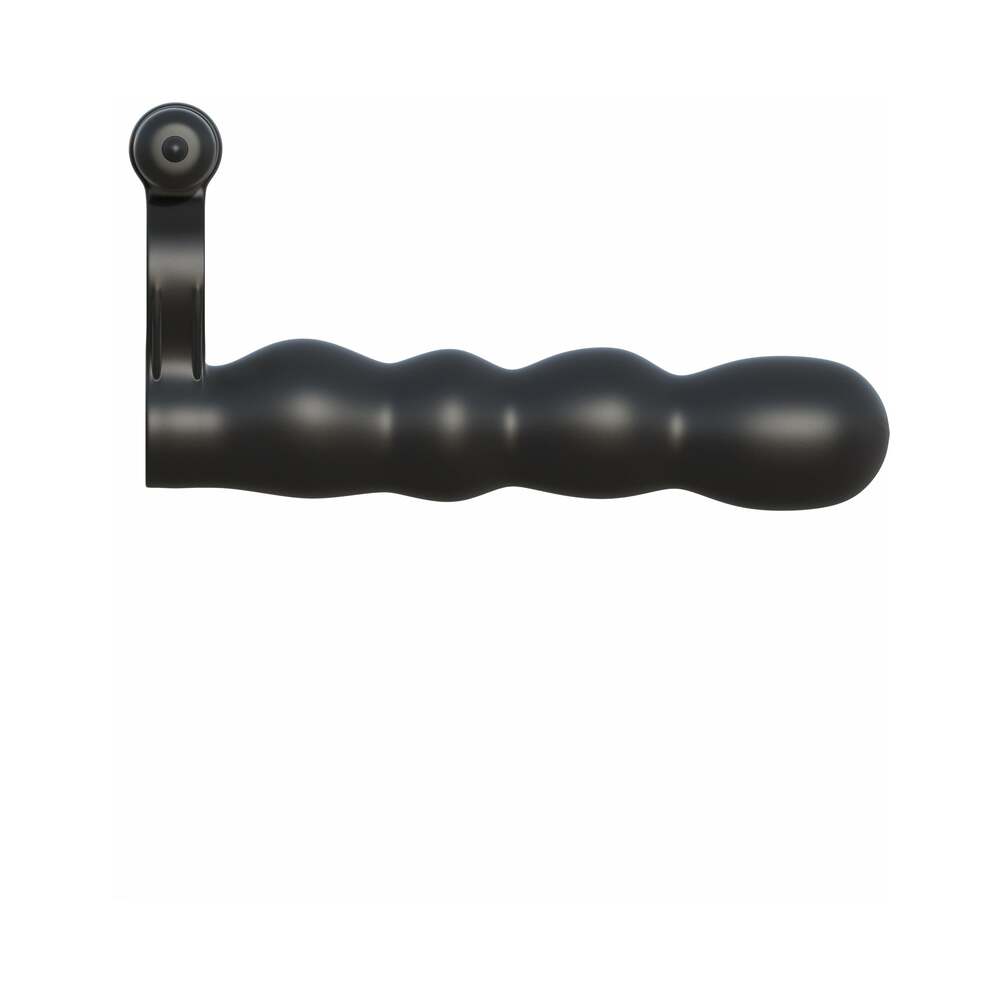 Fantasy C-Ringz Posable Partner Double Penetrator Vibrating Cockring Black - Goddess Imports Marketplace