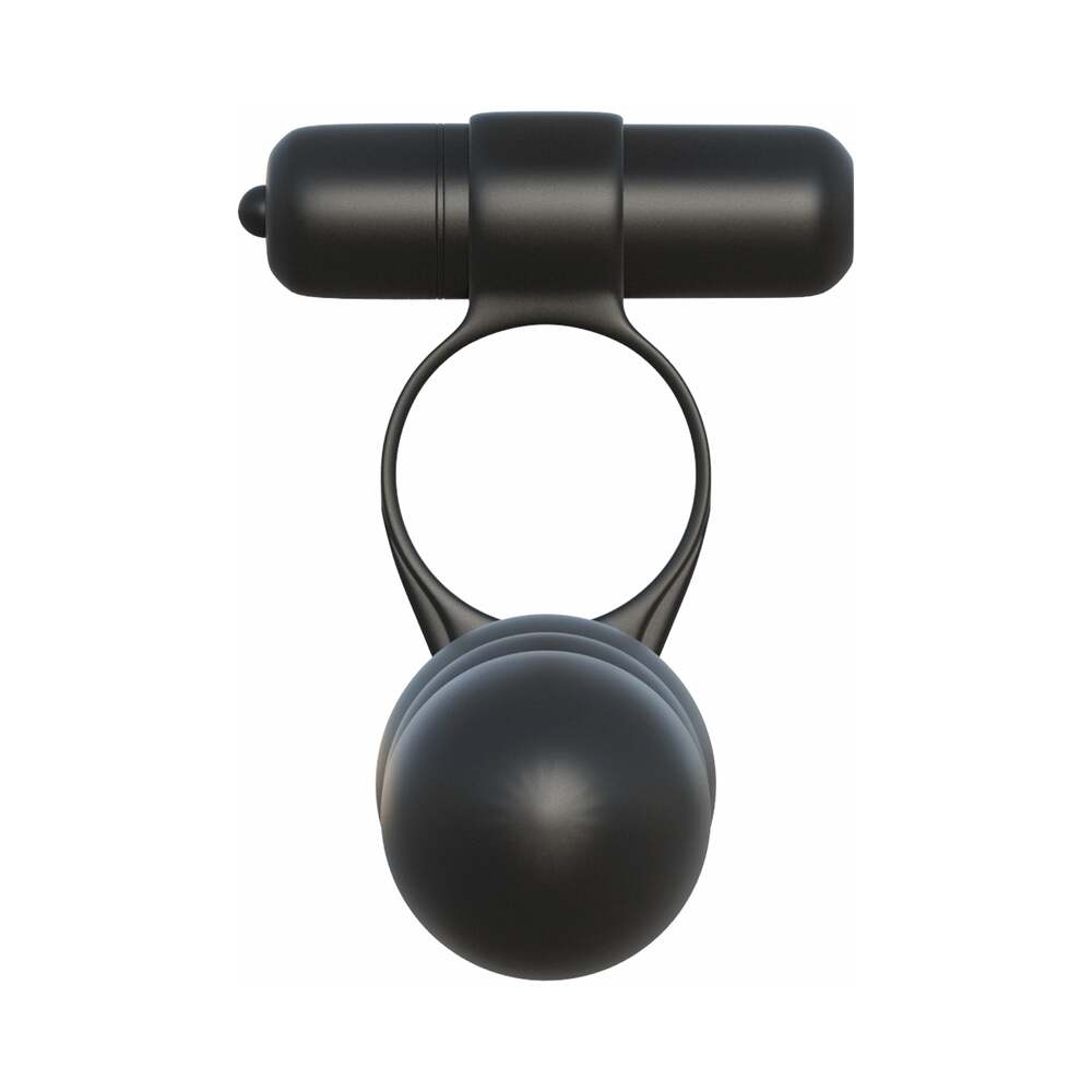 Fantasy C-Ringz Posable Partner Double Penetrator Vibrating Cockring Black - Goddess Imports Marketplace