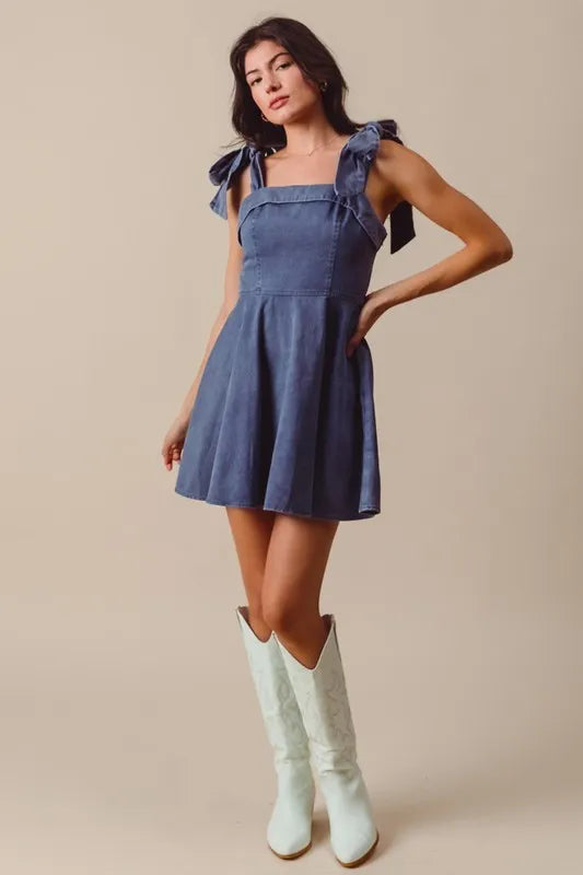 SO ME Fit and Flare Washed Gameday Dress by Selvanelle