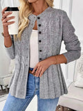 Cable Knit Button Up Cardigan