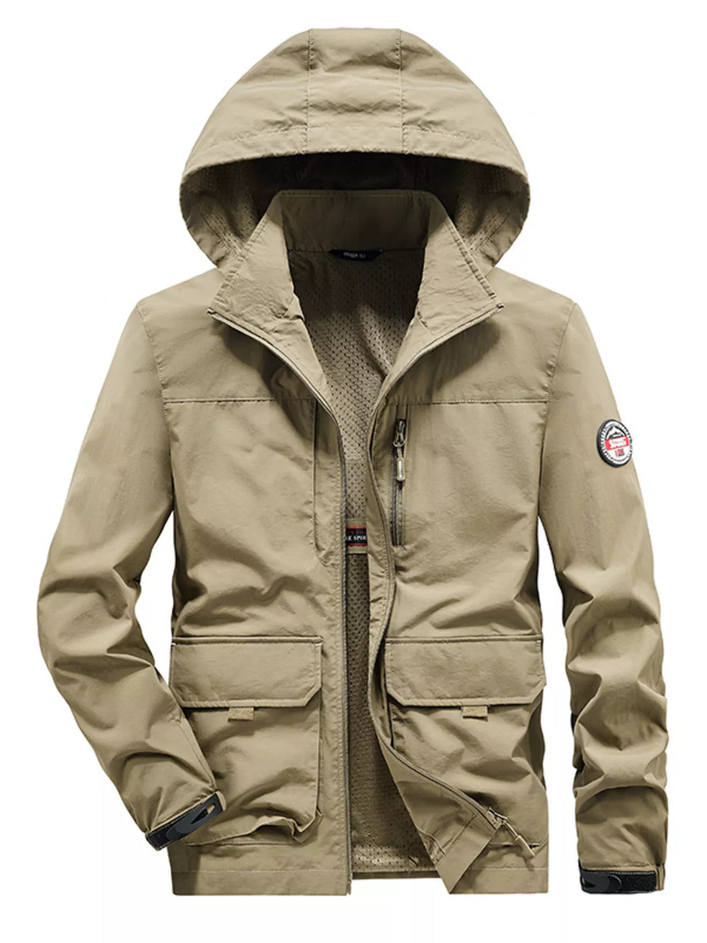 Men's Plus Size Lightweight Hooded Windproof Outdoor Jacket