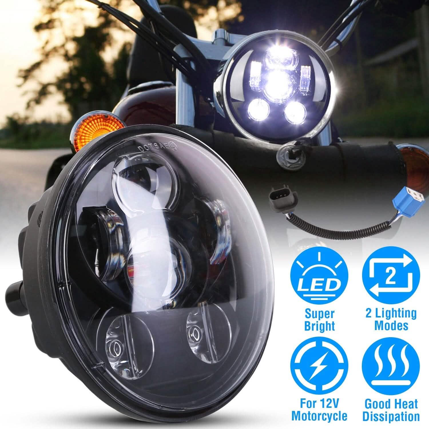 5.75-Inch LED Motorcycle Headlight by DailySale