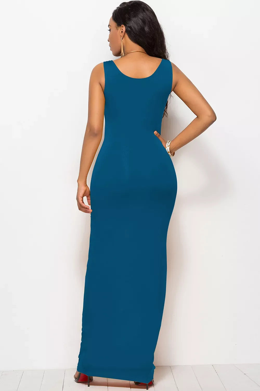 Scoop Neck Wide Strap Maxi Dress by Shopiebay