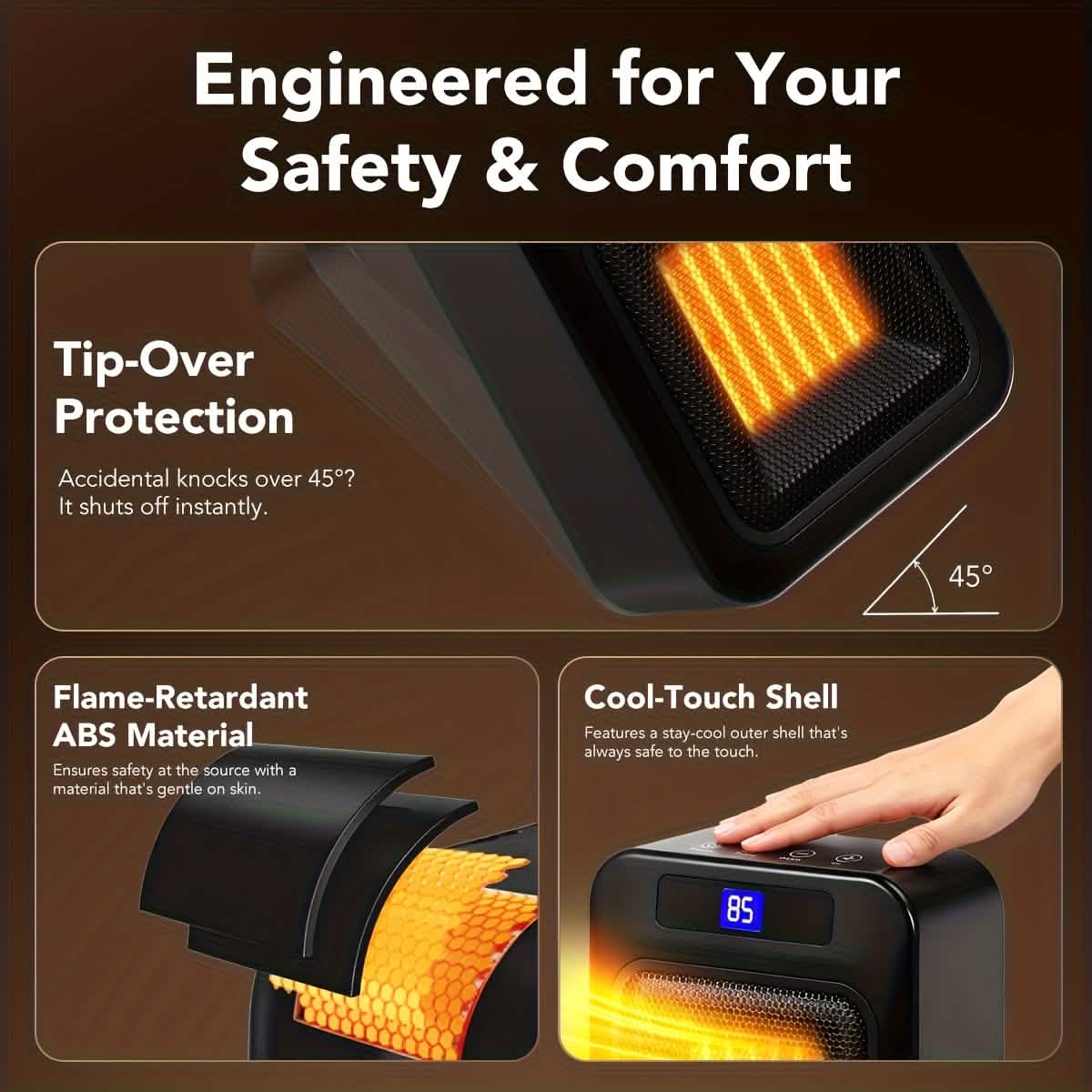 Space Heater for Indoor Use – 1500W Ceramic with Remote & Timer by DailySale