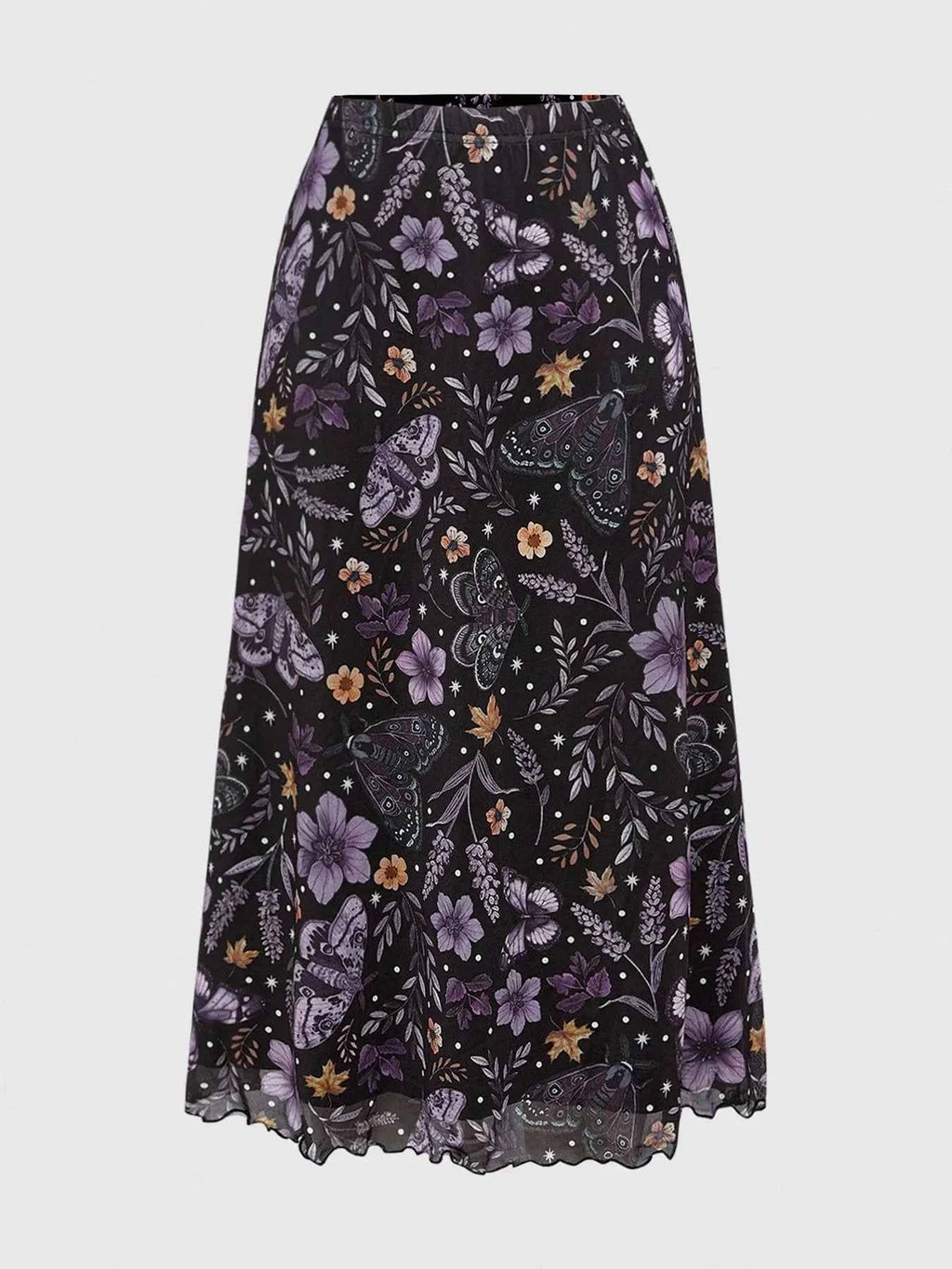 Floral Print Flowy Midi Skirt
