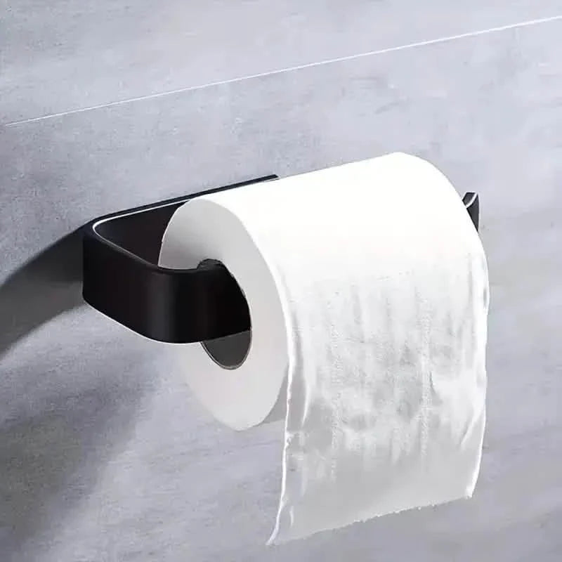 2-Pack: No-Drill Self-Adhesive Toilet Paper Holder – Black & White by DailySale