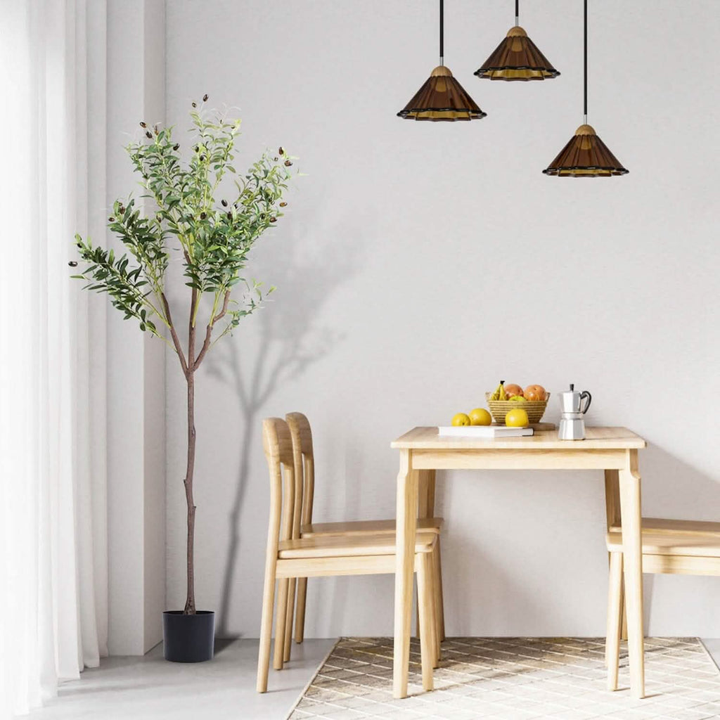 5.9ft Artificial Olive Tree with Lush Olive Branches and Fruits with Black Planter Pot by DailySale
