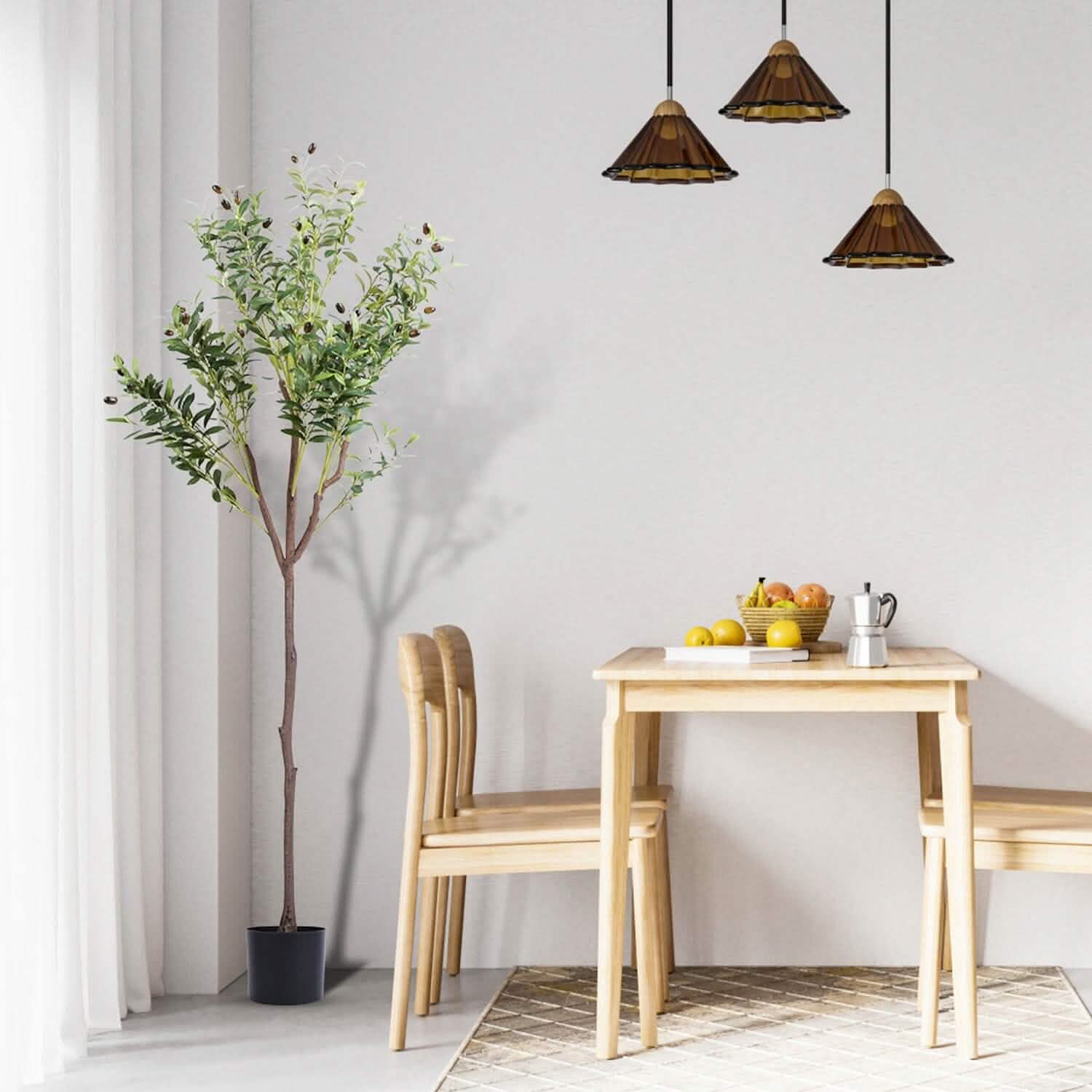 5.9ft Artificial Olive Tree with Lush Olive Branches and Fruits with Black Planter Pot by DailySale