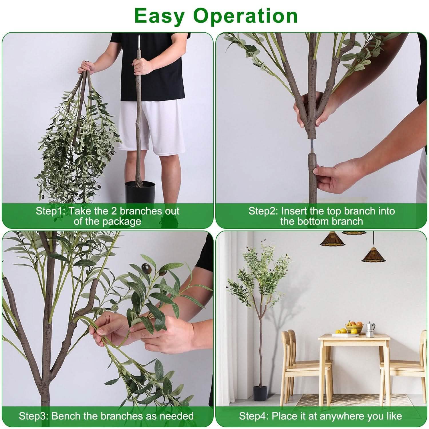 5.9ft Artificial Olive Tree with Lush Olive Branches and Fruits with Black Planter Pot by DailySale