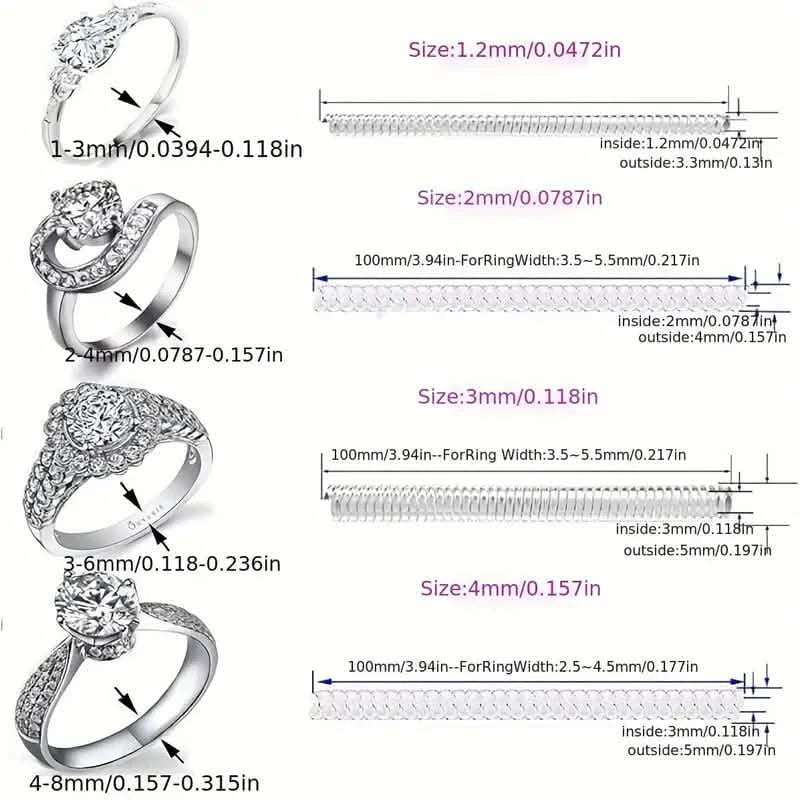 4-Piece Set: Invisible Silicone Ring Size Adjusters – Unisex, Flexible, Minimalist by DailySale