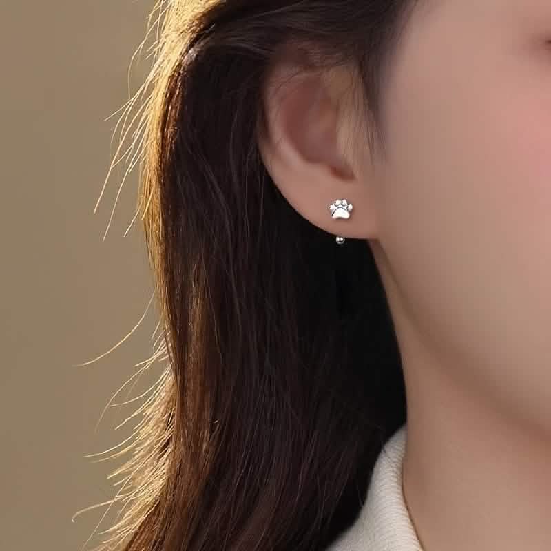 Sterling Silver Cat Paw Earrings – Screw-Back Studs, Elegant &amp; Simple by DailySale