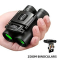 High Powered Mini Pocket Binoculars 10x25 with Phone Adapter – Compact, Lightweight, Portable – Black by DailySale