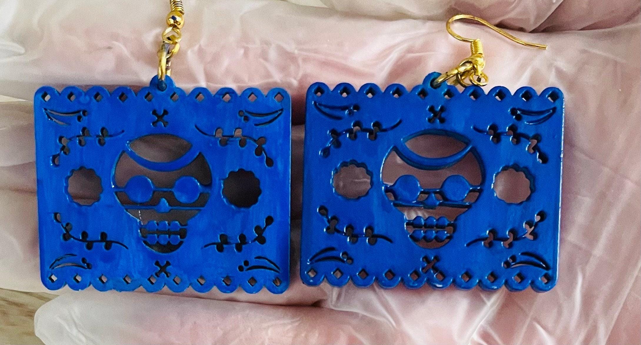2x Day of the Dead Earrings 2 Pares de Aretes de Dia de Muerto by Chica Mexico